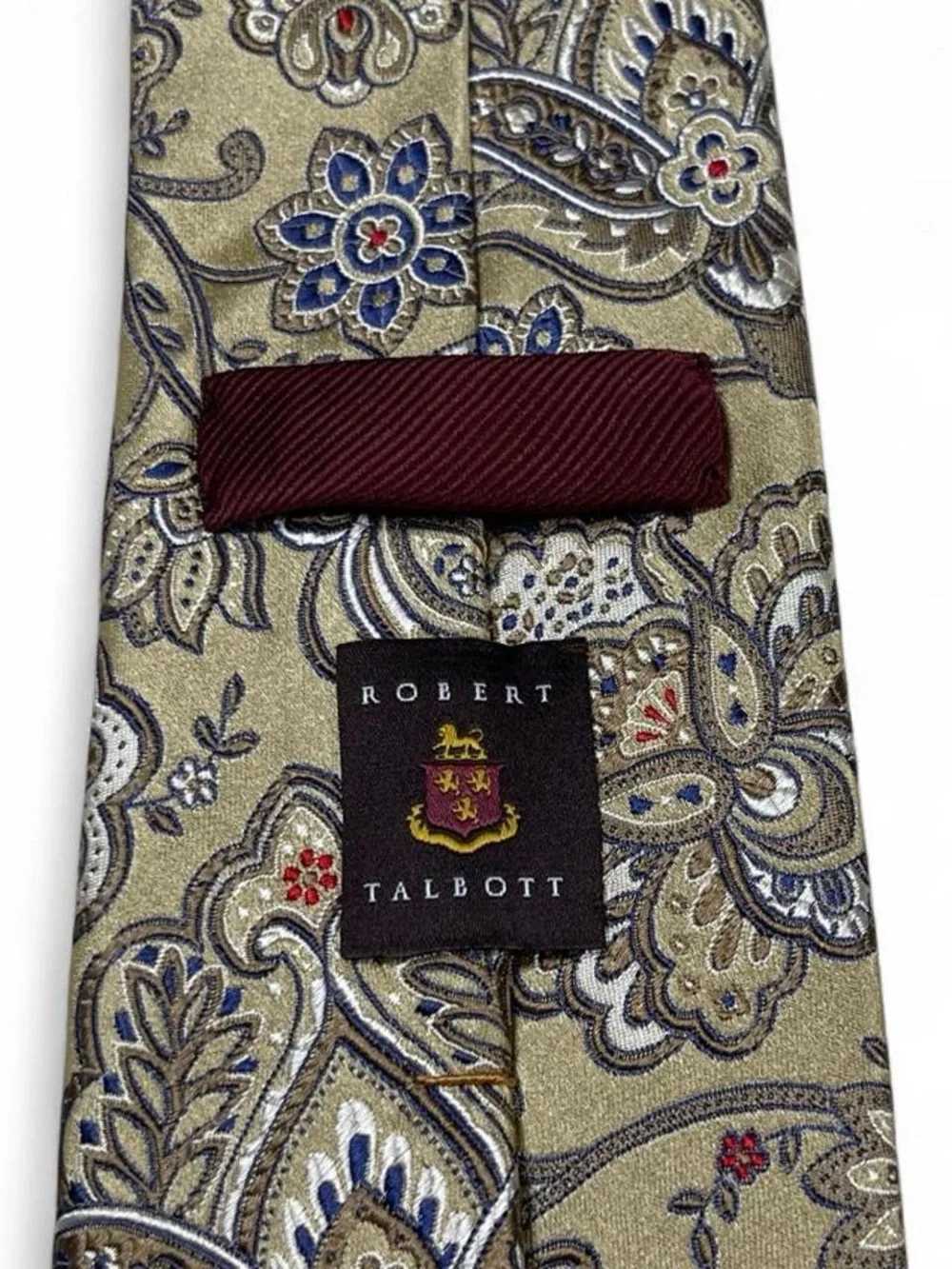 NWOT! Robert Talbott Gold Floral Paisley Silk Tie L58” W3” Italian Silk